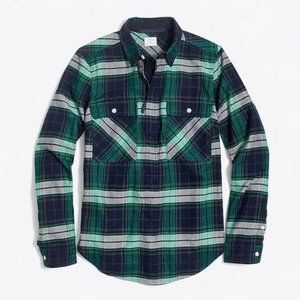 J.Crew Factory Buffalo Plaid Shirt Jacket Shaket Half Zip Flannel